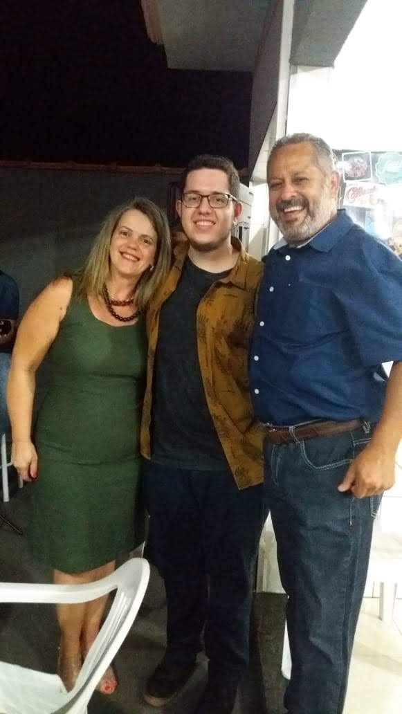 Com o sobrinho Bruno