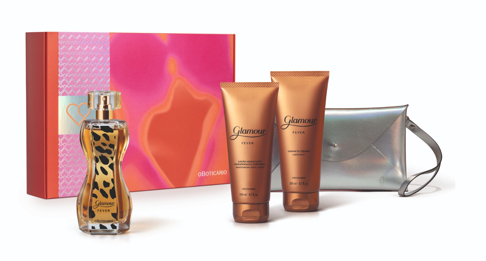 Kit Presente Dia dos Namorados Glamour Fever (4 itens) - De R$ 316,60 por R$239,90