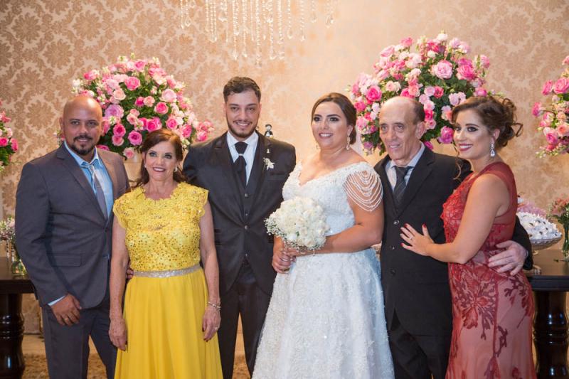 Família do noivo: Celio Gustavo, Vanda de Souza Batista Coronado, Aparecido Coronado, Aline de Souza Batista Coronado