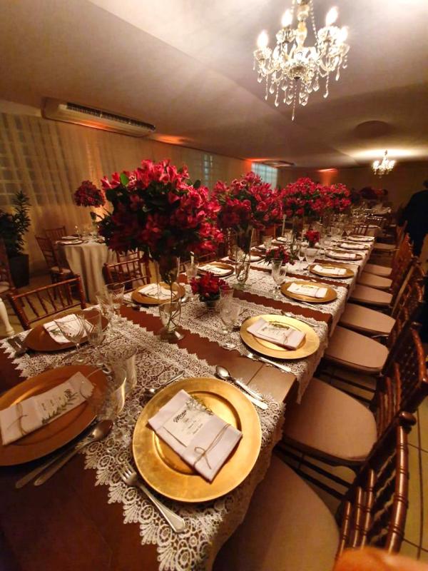 O salão pronto para receber os convidados de Carlos Valentini na sua posse como venerável  Mestre da Loja Maçônica Jorge de Lolo