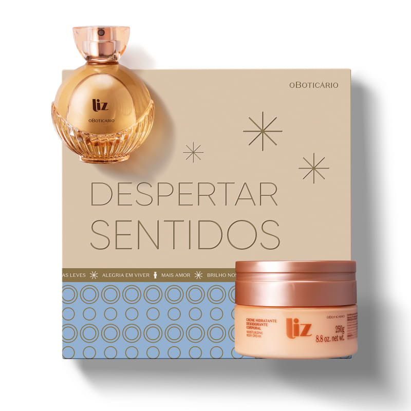 Kit Presente de Natal Liz R$ 159,90 - 01 Liz Desodorante Colônia 100ml; 01 Creme Desodorante Hidratante Corporal Liz 250g