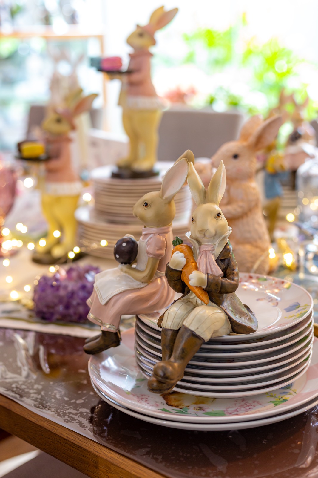 Os coelhos são um dos principais itens de decoração de Páscoa, e não podem ficar de fora