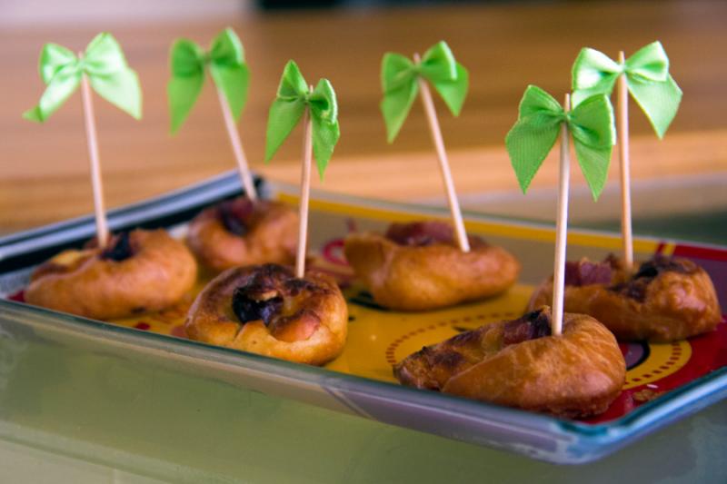 Finger foods sem glúten para as clientes da loja