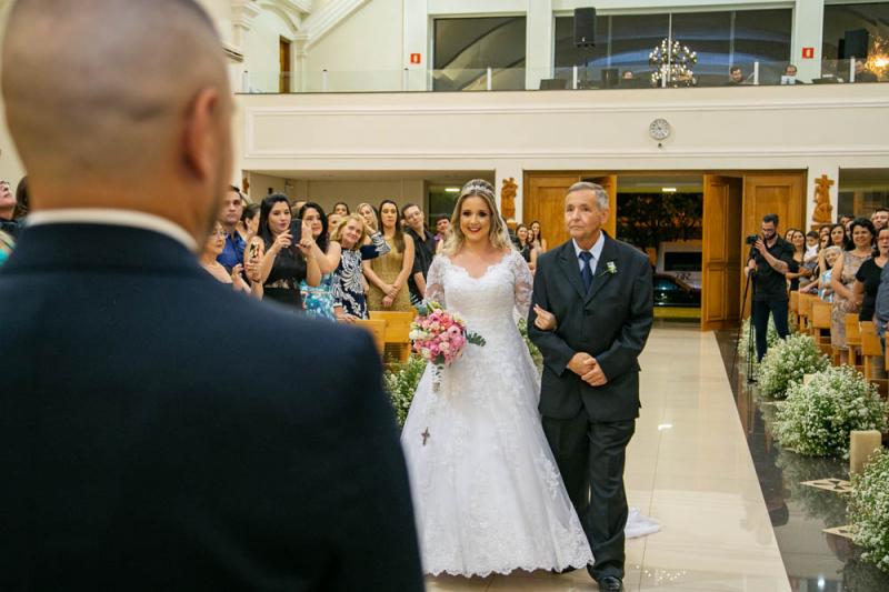 A noiva linda com seu pai Joel Augusto Tristão Garcia