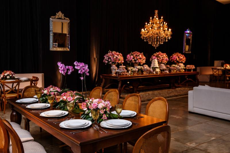 A decoração foi das mais elegantes