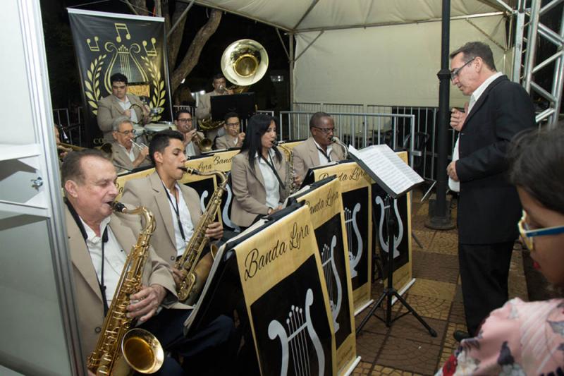 A Banda Lyra, União e Trabalho também participou desta feira