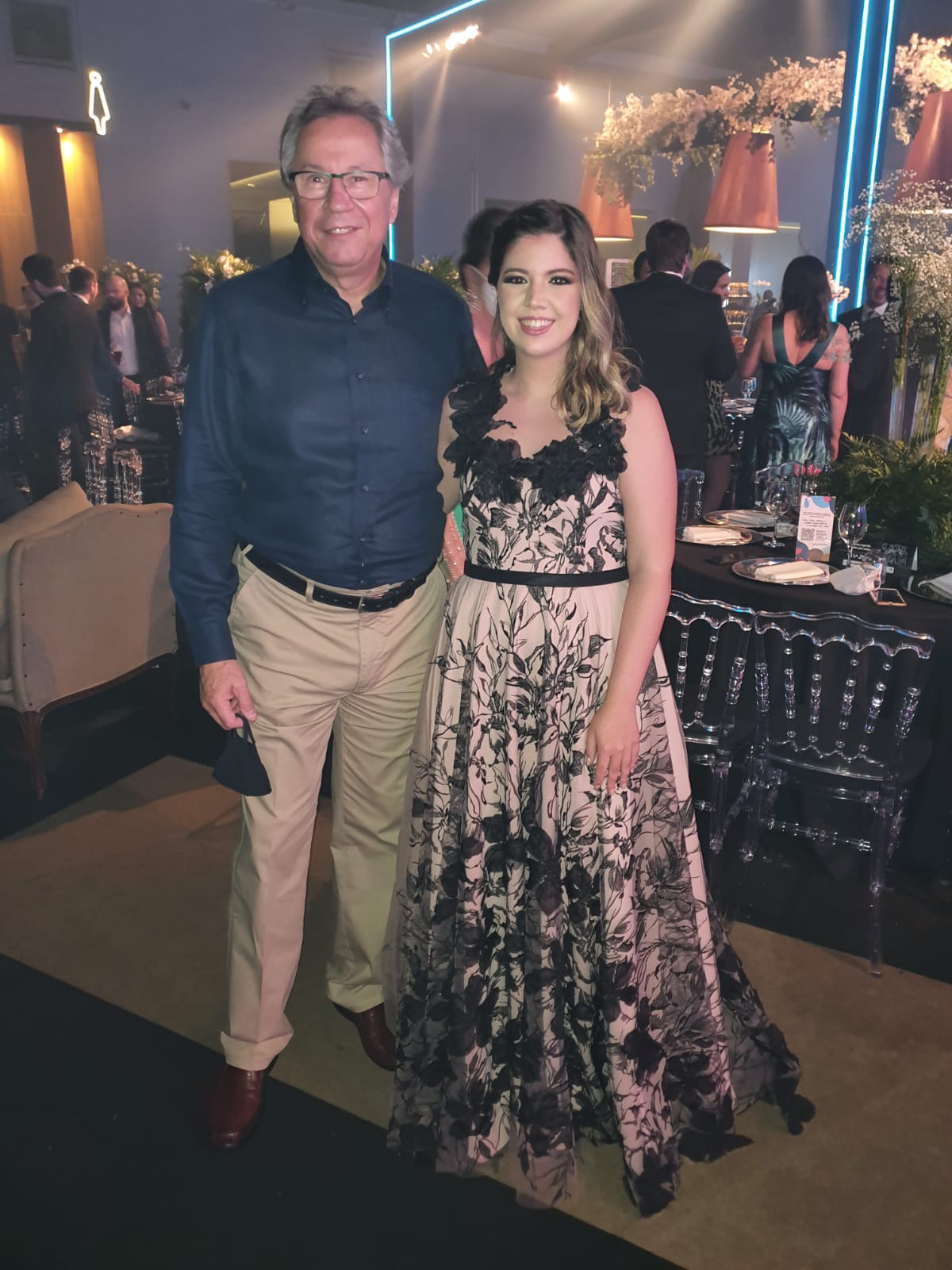 Laura Destro com seu padrinho Fernando Tavares