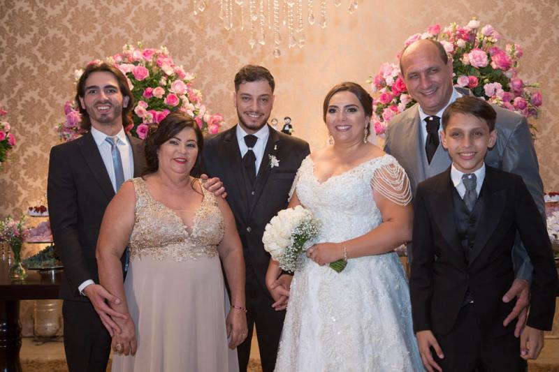 Familia da noiva: José Orlando Theodoro Costa, Márcia Eliana Mendes Costa, Eduardo Theodoro Costa, Lucas Theodoro Costa