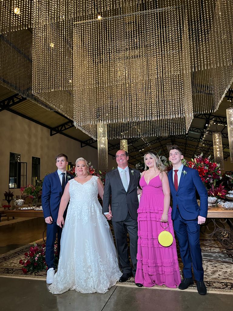 Susana e Fred com os filhos, Leticia Pires de Campos, Fábio Pires de Campos, Arthur Pires de campos