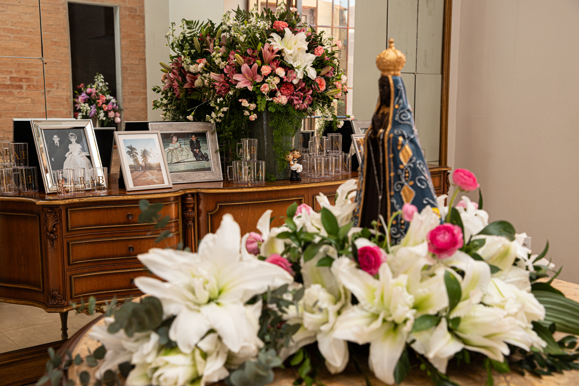 Já na festa, com as bençãos de Nossa Senhora