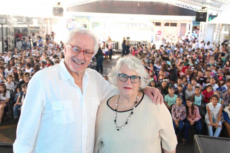 Os pedagogos Mary e Eduardo França no "Encontro com os Autores"