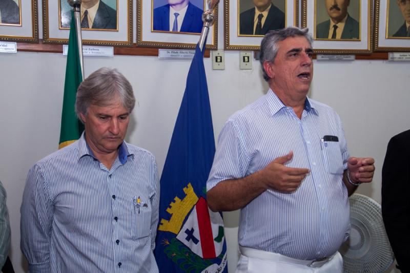 Prefeito Marcelo Mian e Pedro Galassi - Presidente da Fundação Educacional de Ituverava