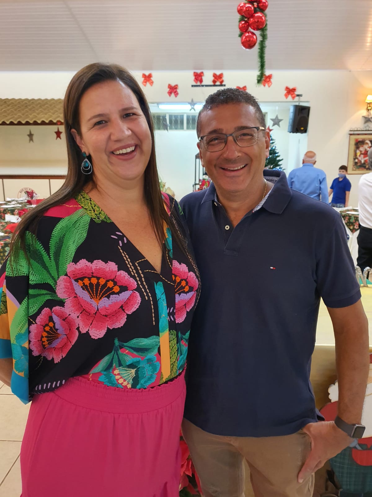 Renata e Sandro Bonadio, atual venerável mestre da Loja Maçônica União Joaquinense