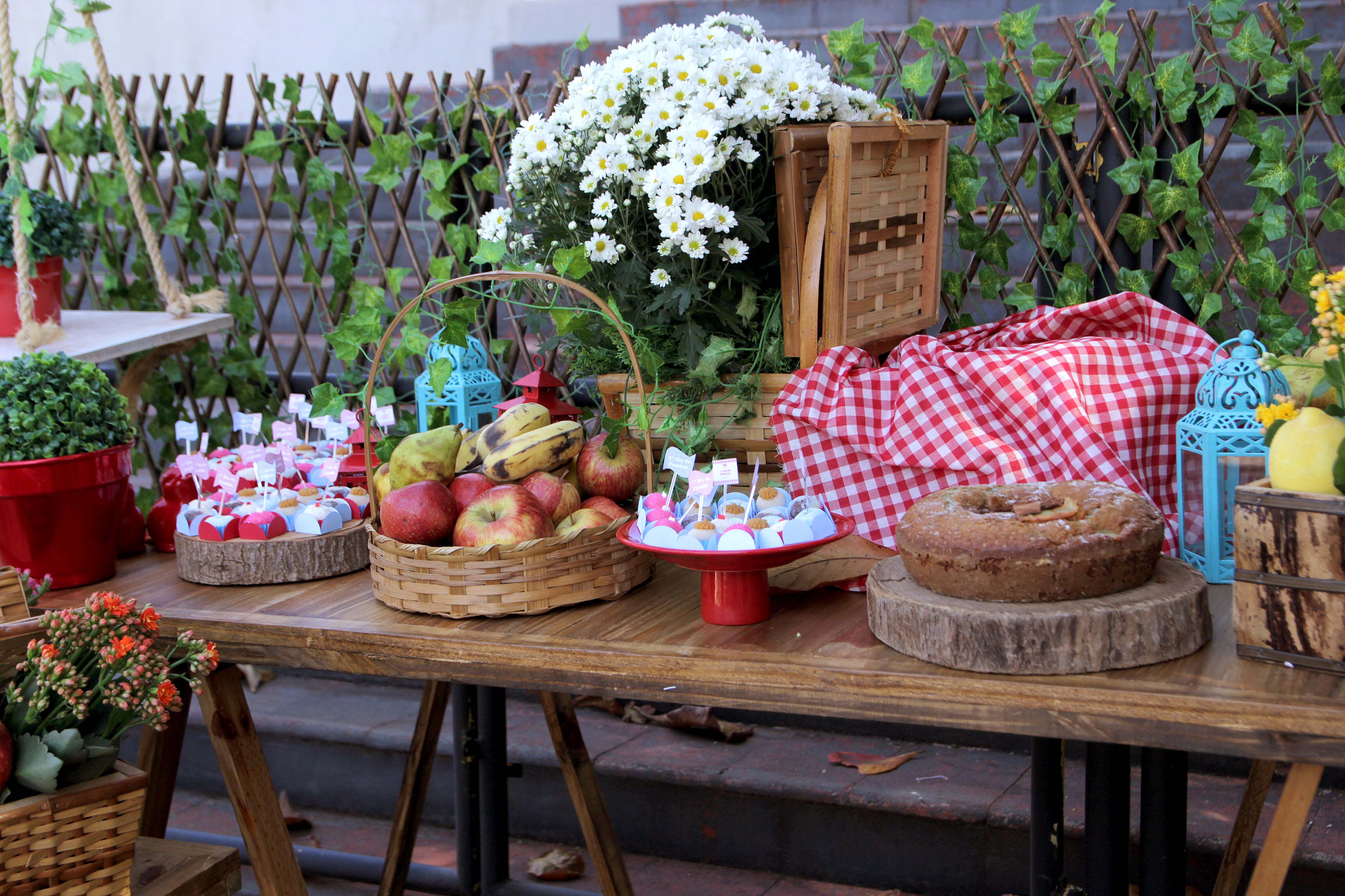 Decoração como num piquenique